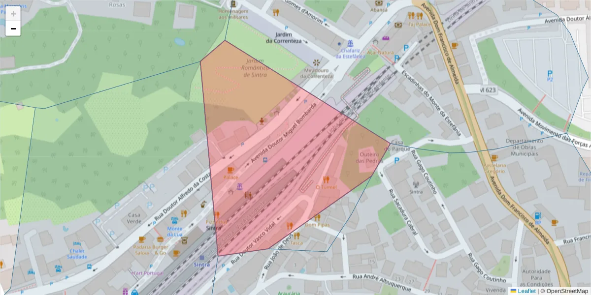 Mapa detalhado do código postal 2710-580 com limites, códigos postais vizinhos e agências dos correios