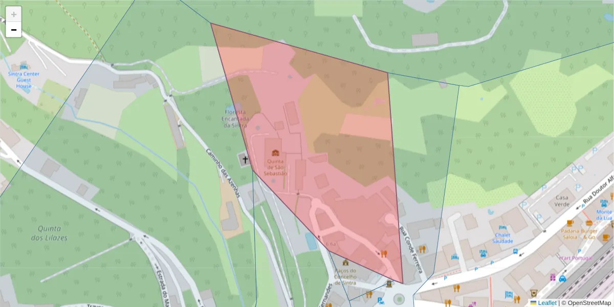 Mapa detalhado do código postal 2710-592 com limites, códigos postais vizinhos e agências dos correios