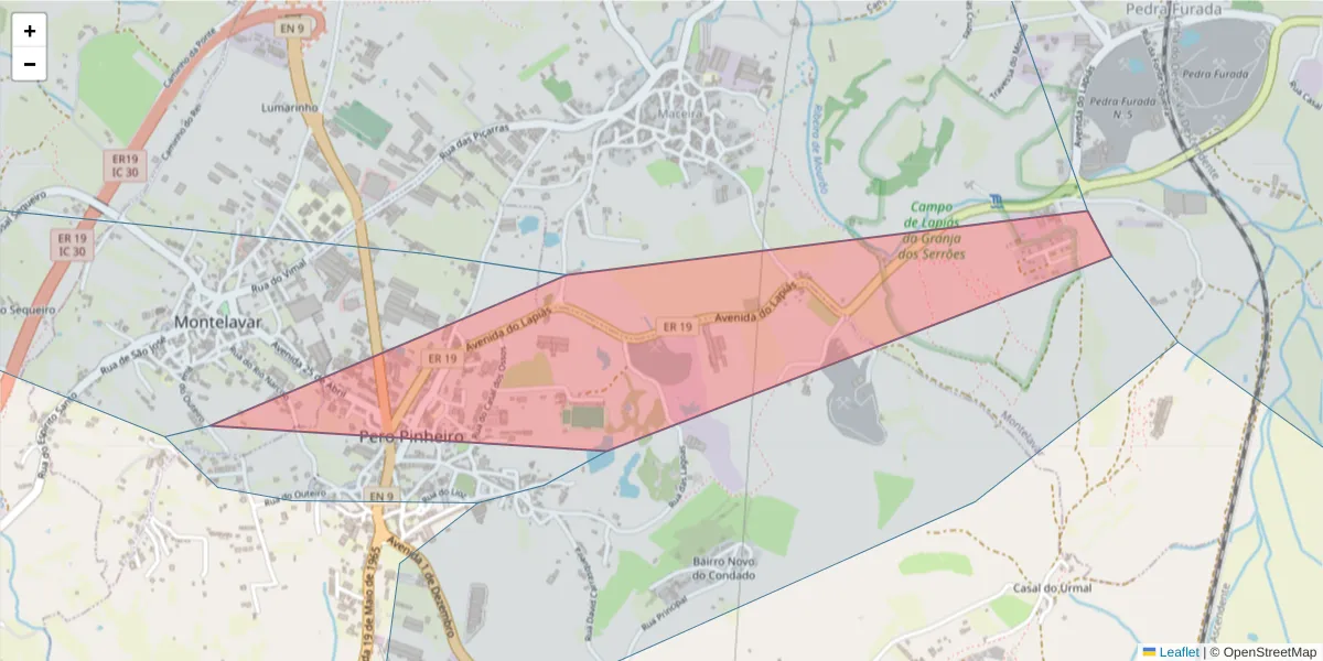 Mapa detalhado do código postal 2715-085 com limites, códigos postais vizinhos e agências dos correios