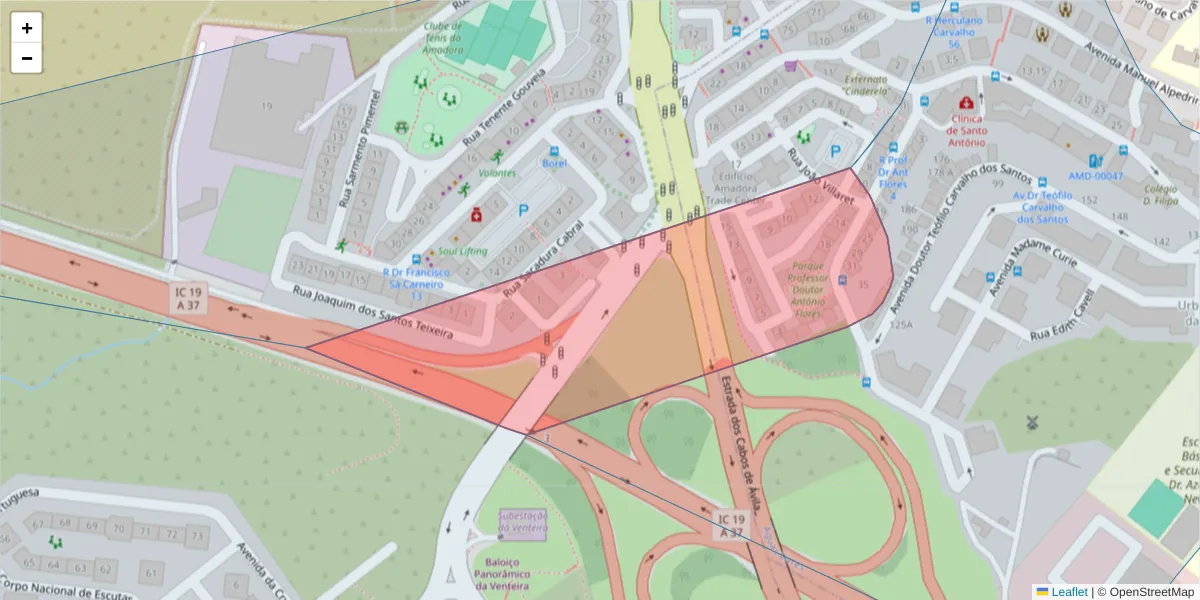 Mapa detalhado do código postal 2720-469 com limites, códigos postais vizinhos e agências dos correios