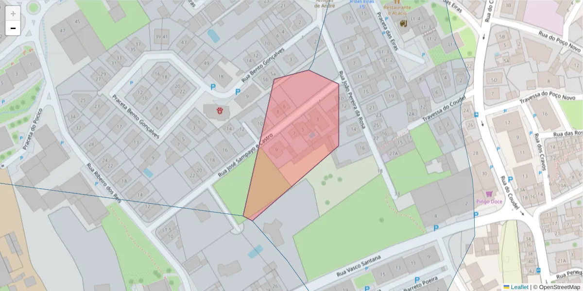 Mapa detalhado do código postal 2725-354 com limites, códigos postais vizinhos e agências dos correios