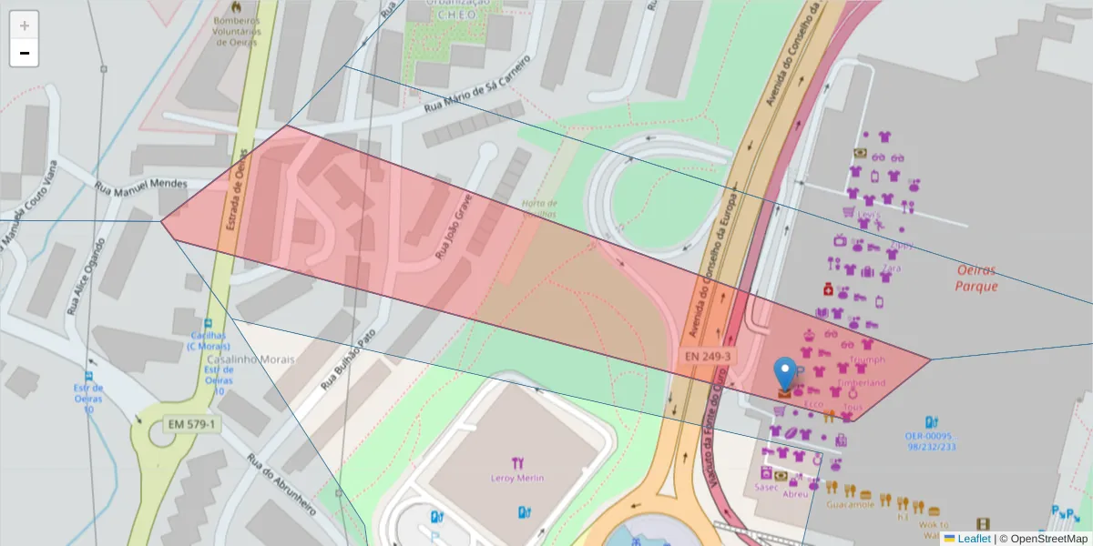 Mapa detalhado do código postal 2770-998 com limites, códigos postais vizinhos e agências dos correios