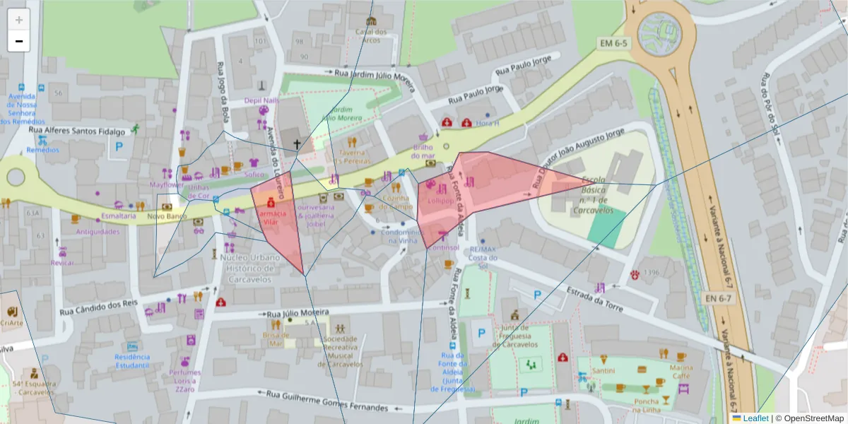 Mapa detalhado do código postal 2775-575 com limites, códigos postais vizinhos e agências dos correios