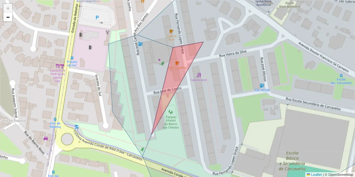 Mapa detalhado do código postal 2775-590 com limites, códigos postais vizinhos e agências dos correios