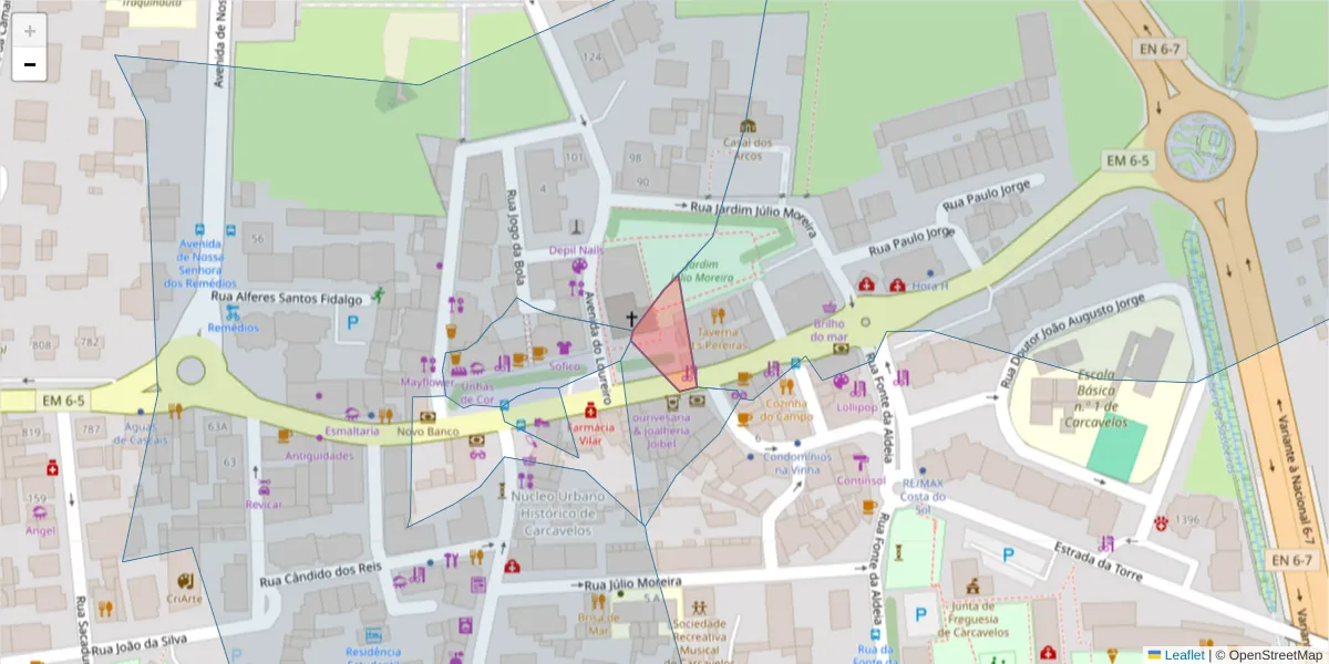 Mapa detalhado do código postal 2775-696 com limites, códigos postais vizinhos e agências dos correios