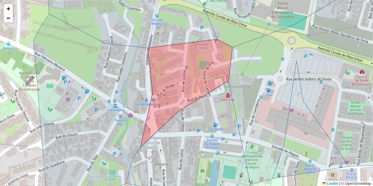 Mapa detalhado do código postal 2775-727 com limites, códigos postais vizinhos e agências dos correios