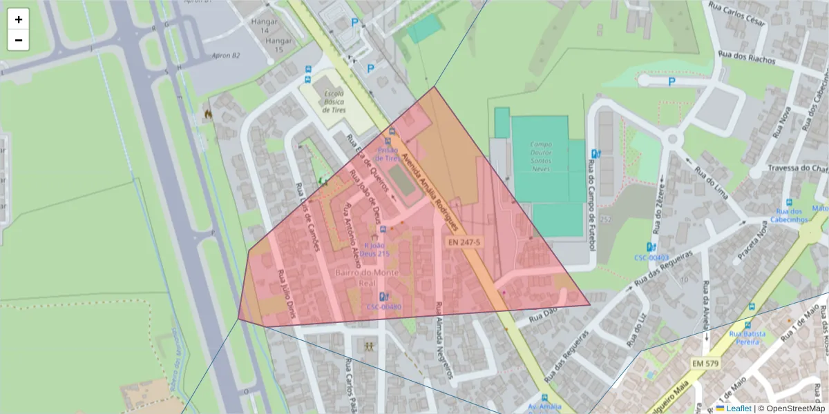 Mapa detalhado do código postal 2785-609 com limites, códigos postais vizinhos e agências dos correios