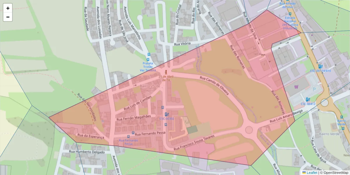 Mapa detalhado do código postal 2785-656 com limites, códigos postais vizinhos e agências dos correios