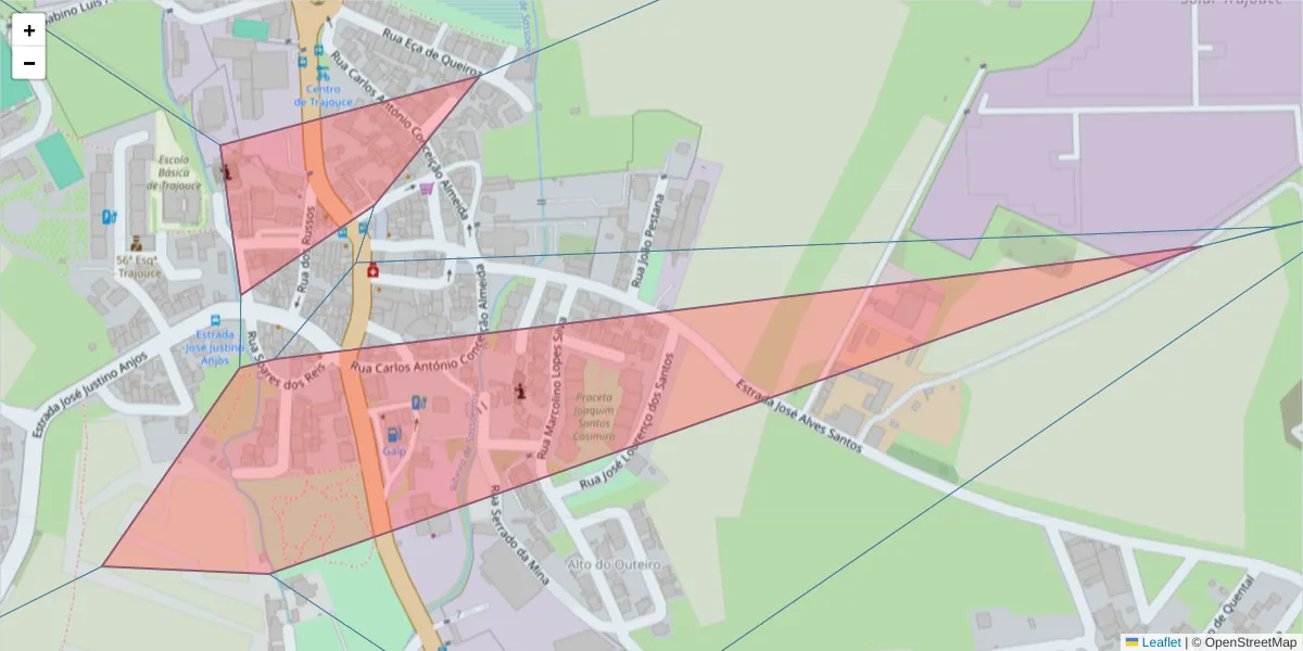 Mapa detalhado do código postal 2785-674 com limites, códigos postais vizinhos e agências dos correios