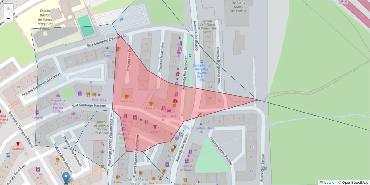 Mapa detalhado do código postal 2855-699 com limites, códigos postais vizinhos e agências dos correios