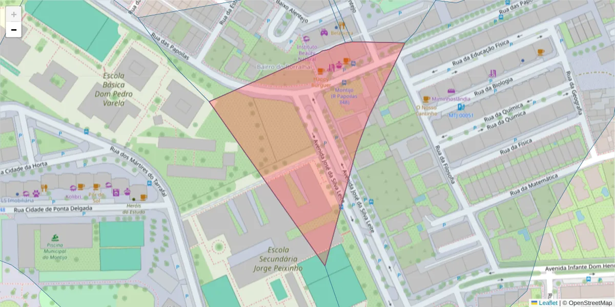 Mapa detalhado do código postal 2870-292 com limites, códigos postais vizinhos e agências dos correios
