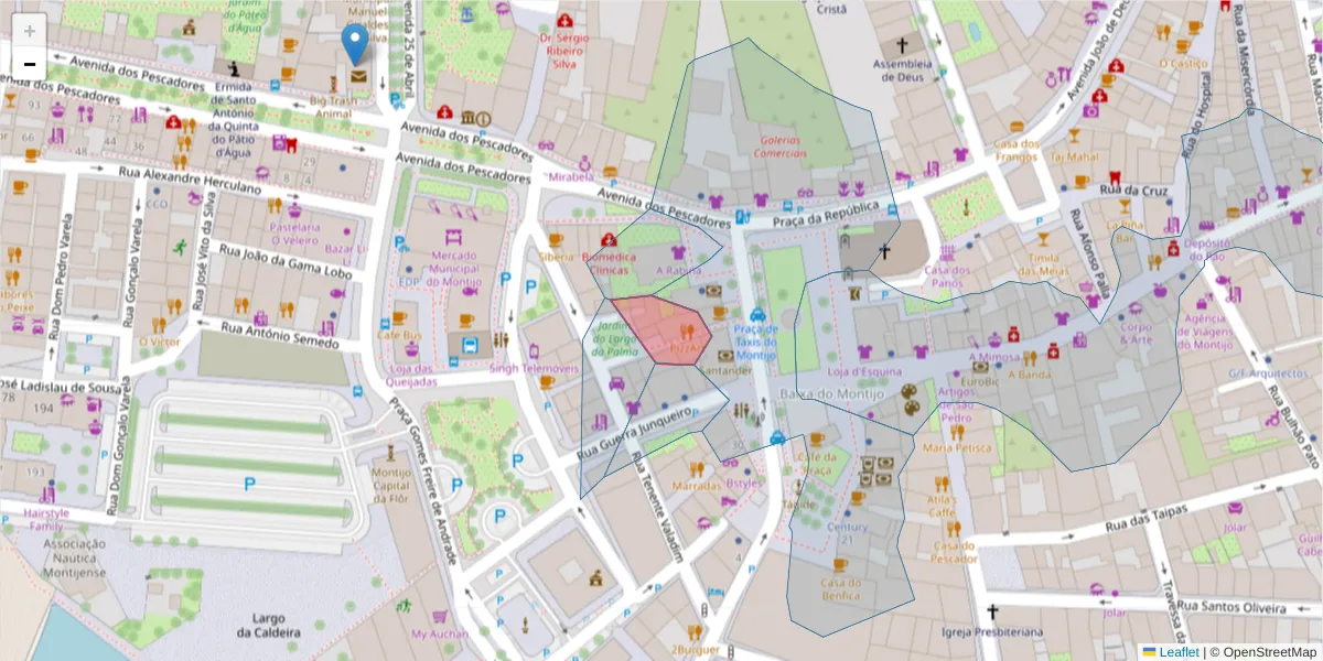 Mapa detalhado do código postal 2870-367 com limites, códigos postais vizinhos e agências dos correios