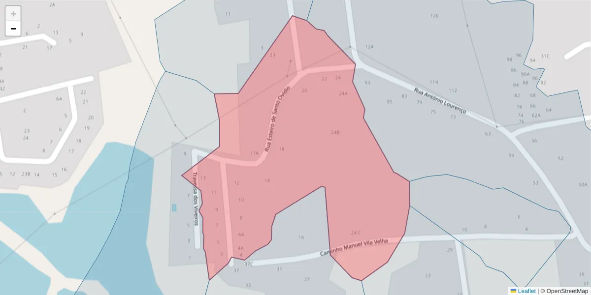 Mapa detalhado do código postal 2910-155 com limites, códigos postais vizinhos e agências dos correios