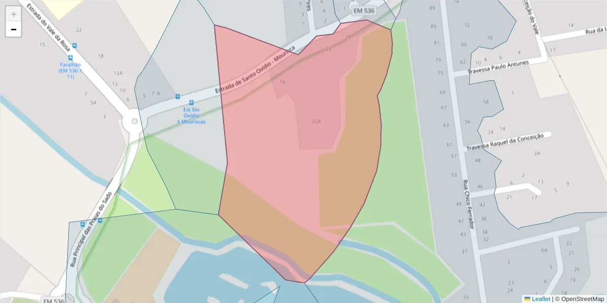 Mapa detalhado do código postal 2910-179 com limites, códigos postais vizinhos e agências dos correios