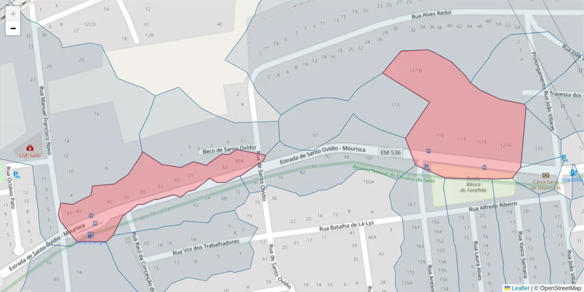 Mapa detalhado do código postal 2910-189 com limites, códigos postais vizinhos e agências dos correios