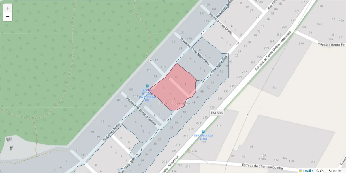 Mapa detalhado do código postal 2910-201 com limites, códigos postais vizinhos e agências dos correios