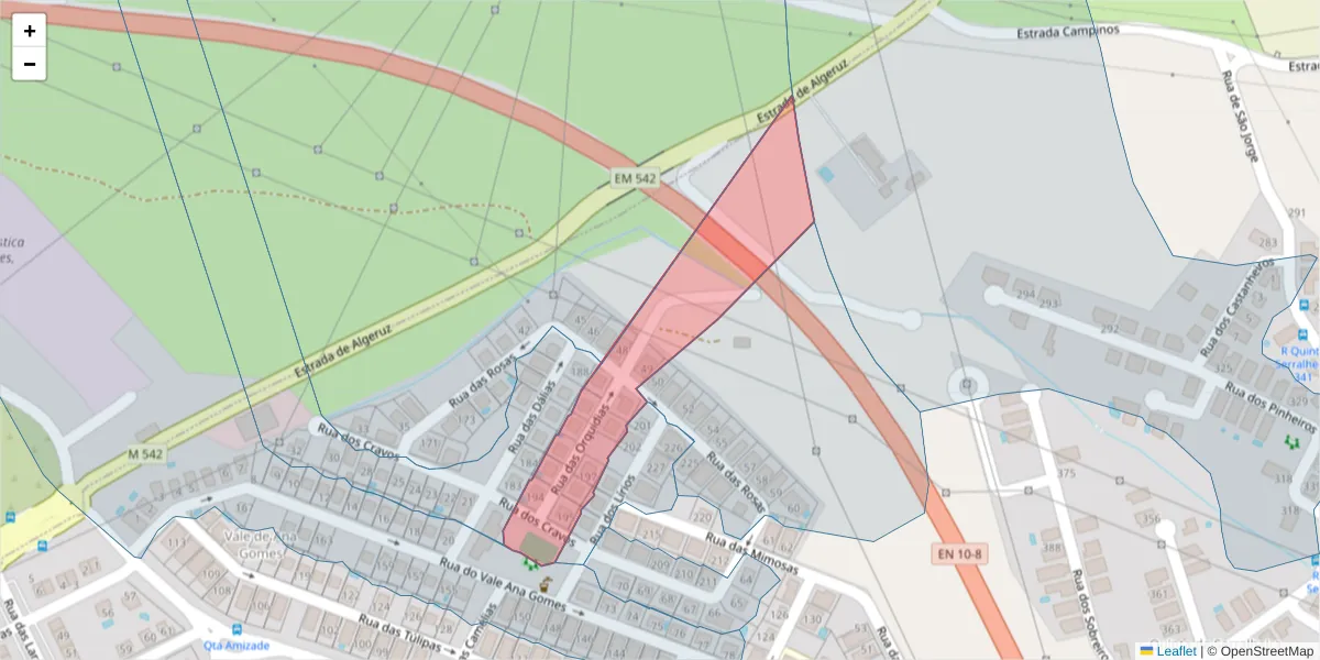 Mapa detalhado do código postal 2910-256 com limites, códigos postais vizinhos e agências dos correios