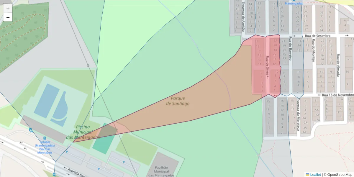 Mapa detalhado do código postal 2910-273 com limites, códigos postais vizinhos e agências dos correios