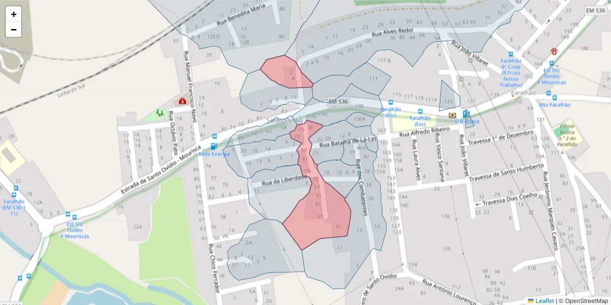 Mapa detalhado do código postal 2910-370 com limites, códigos postais vizinhos e agências dos correios