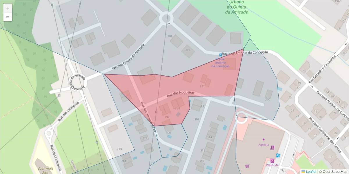 Mapa detalhado do código postal 2910-411 com limites, códigos postais vizinhos e agências dos correios