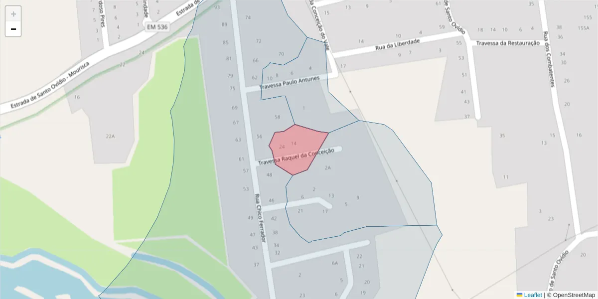 Mapa detalhado do código postal 2910-811 com limites, códigos postais vizinhos e agências dos correios