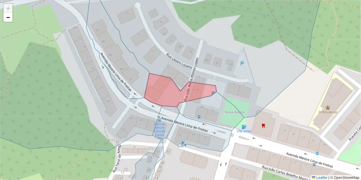 Mapa detalhado do código postal 2910-827 com limites, códigos postais vizinhos e agências dos correios