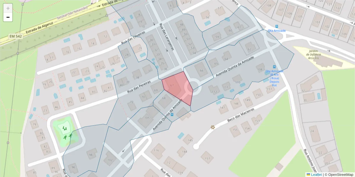 Mapa detalhado do código postal 2914-520 com limites, códigos postais vizinhos e agências dos correios