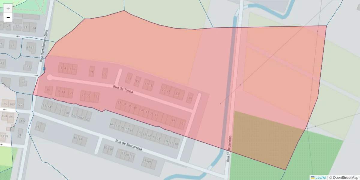 Mapa detalhado do código postal 2955-049 com limites, códigos postais vizinhos e agências dos correios