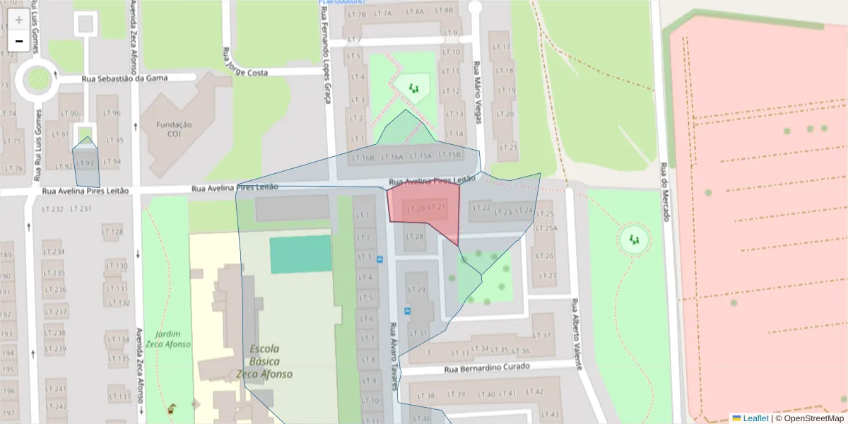 Mapa detalhado do código postal 2955-148 com limites, códigos postais vizinhos e agências dos correios