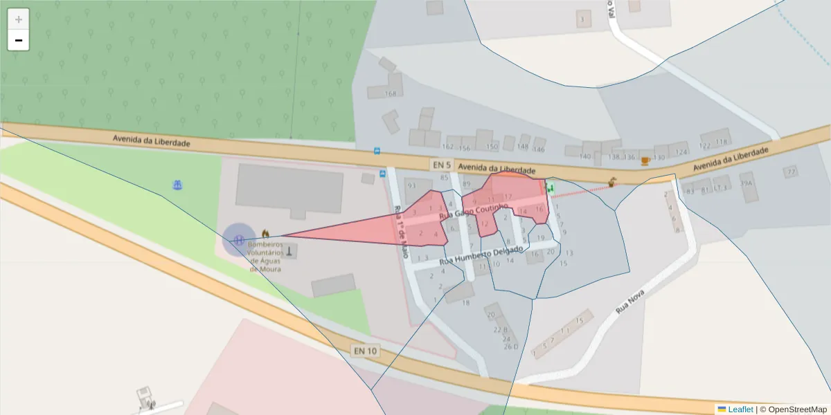 Mapa detalhado do código postal 2965-570 com limites, códigos postais vizinhos e agências dos correios