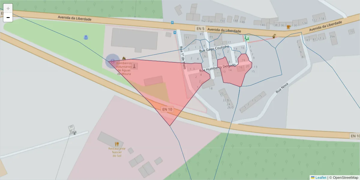 Mapa detalhado do código postal 2965-573 com limites, códigos postais vizinhos e agências dos correios