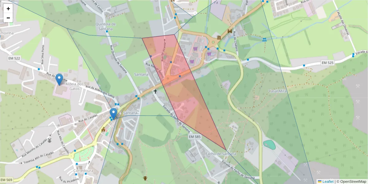 Mapa detalhado do código postal 2970-592 Sesimbra com limites, códigos postais vizinhos e agências dos correios