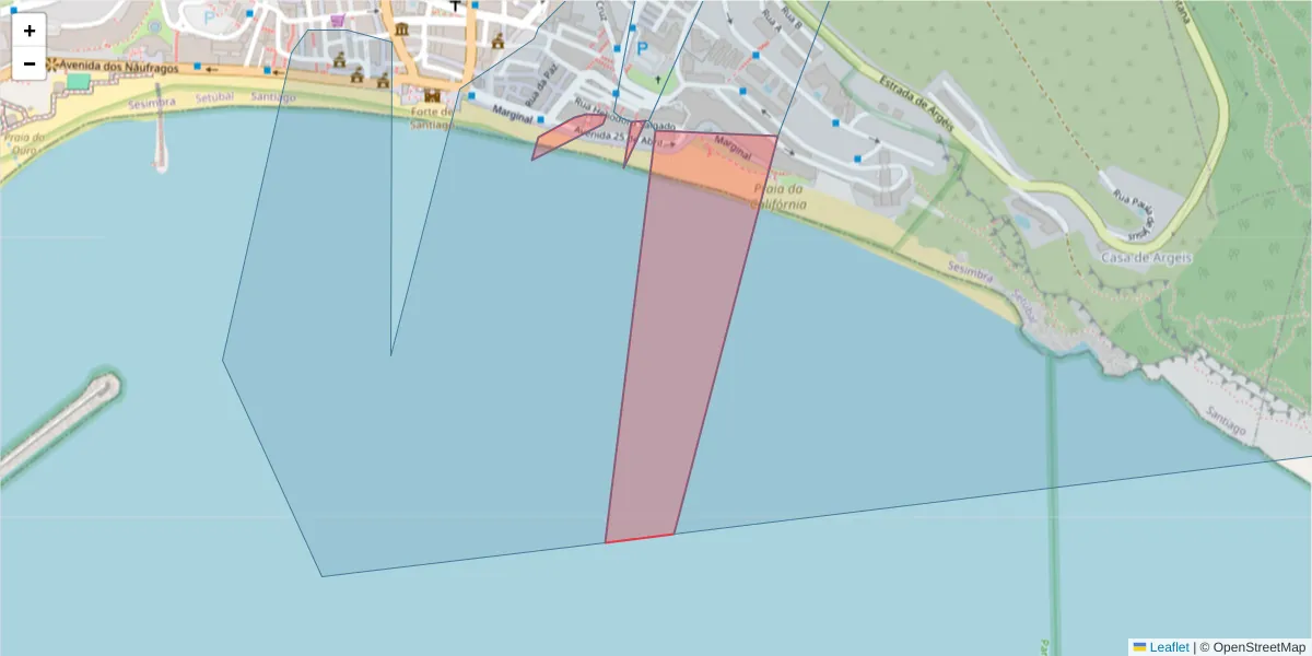 Mapa detalhado do código postal 2970-634 com limites, códigos postais vizinhos e agências dos correios