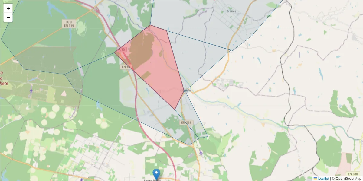 Mapa detalhado do código postal 2985-033 com limites, códigos postais vizinhos e agências dos correios