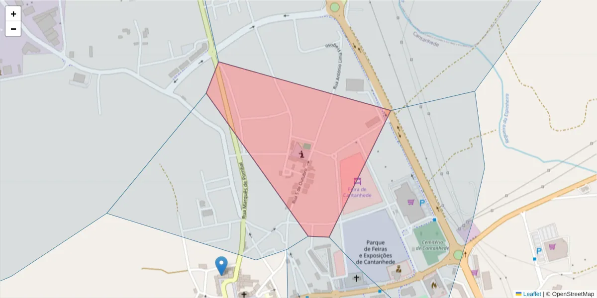 Mapa detalhado do código postal 3000-136 com limites, códigos postais vizinhos e agências dos correios