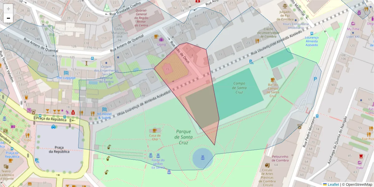 Mapa detalhado do código postal 3000-224 com limites, códigos postais vizinhos e agências dos correios