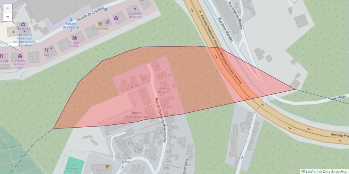 Mapa detalhado do código postal 3000-279 com limites, códigos postais vizinhos e agências dos correios
