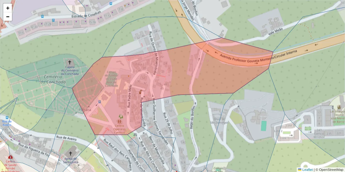 Mapa detalhado do código postal 3000-324 com limites, códigos postais vizinhos e agências dos correios