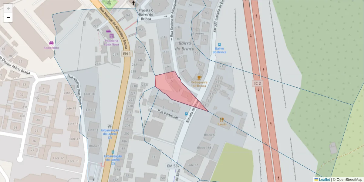 Mapa detalhado do código postal 3020-119 com limites, códigos postais vizinhos e agências dos correios