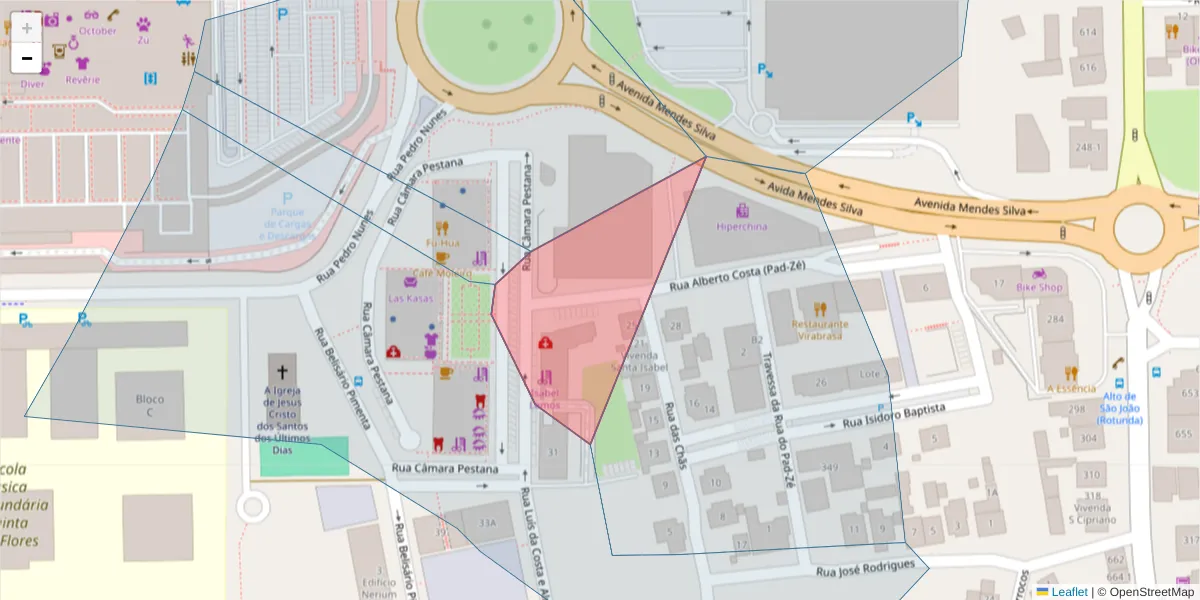 Mapa detalhado do código postal 3020 com limites, códigos postais vizinhos e agências dos correios