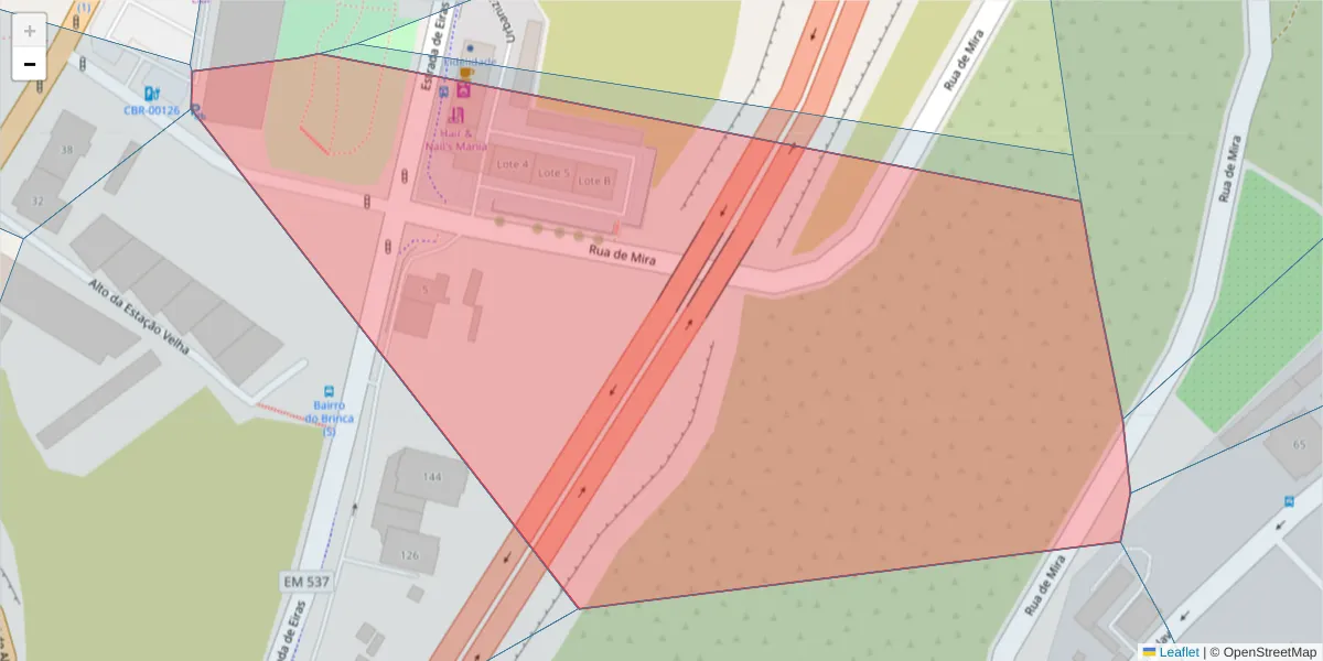 Mapa detalhado do código postal 3025-069 com limites, códigos postais vizinhos e agências dos correios