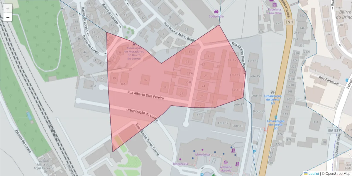 Mapa detalhado do código postal 3025-283 com limites, códigos postais vizinhos e agências dos correios