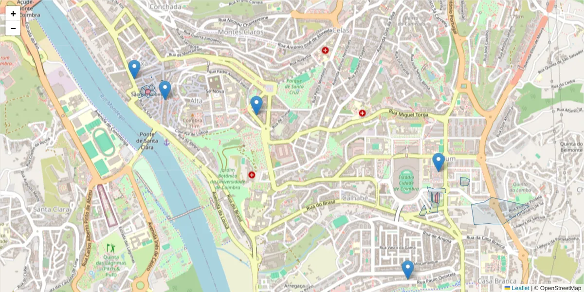 Mapa detalhado do código postal 3030-002 com limites, códigos postais vizinhos e agências dos correios