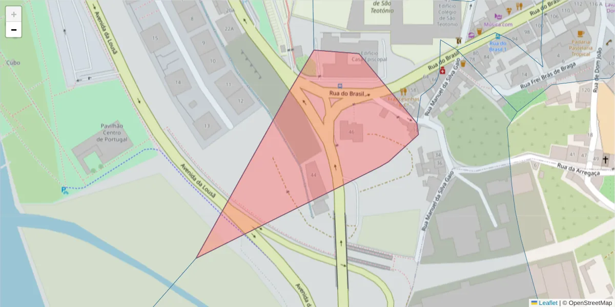 Mapa detalhado do código postal 3030-019 com limites, códigos postais vizinhos e agências dos correios