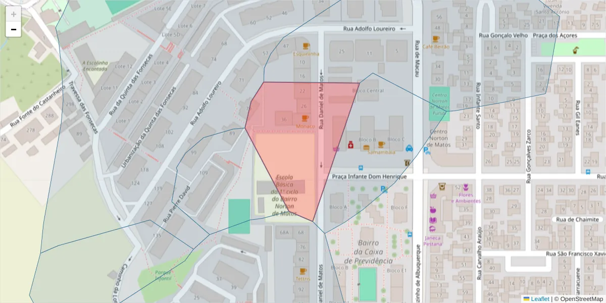 Mapa detalhado do código postal 3030-049 com limites, códigos postais vizinhos e agências dos correios