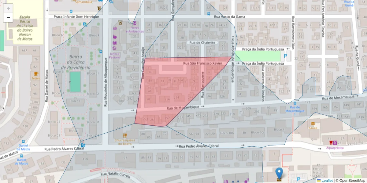 Mapa detalhado do código postal 3030-071 com limites, códigos postais vizinhos e agências dos correios