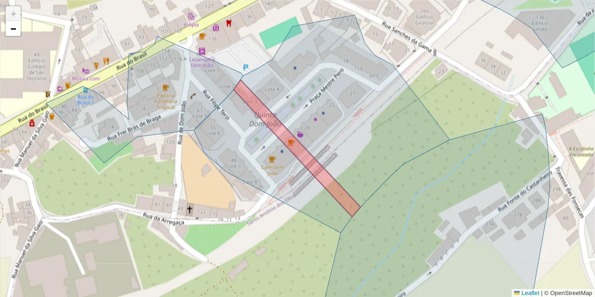 Mapa detalhado do código postal 3030-413 com limites, códigos postais vizinhos e agências dos correios