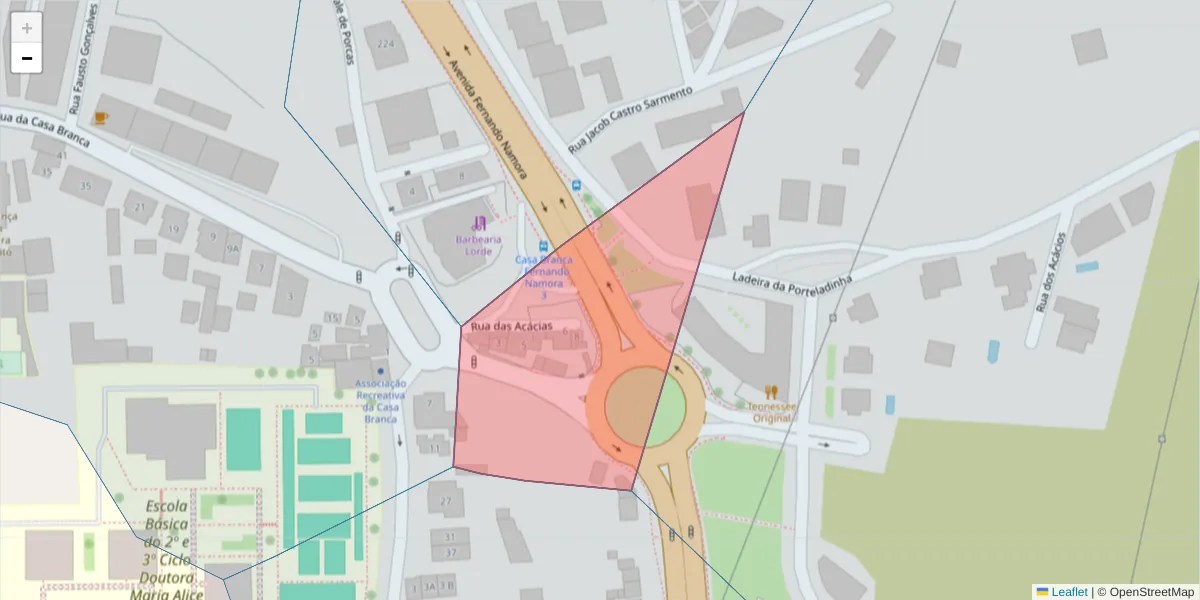 Mapa detalhado do código postal 3030-422 com limites, códigos postais vizinhos e agências dos correios