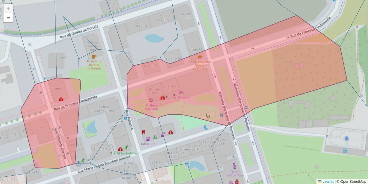 Mapa detalhado do código postal 3030-503 com limites, códigos postais vizinhos e agências dos correios