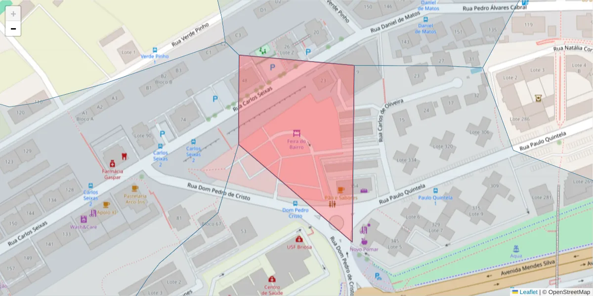 Mapa detalhado do código postal 3030-790 com limites, códigos postais vizinhos e agências dos correios